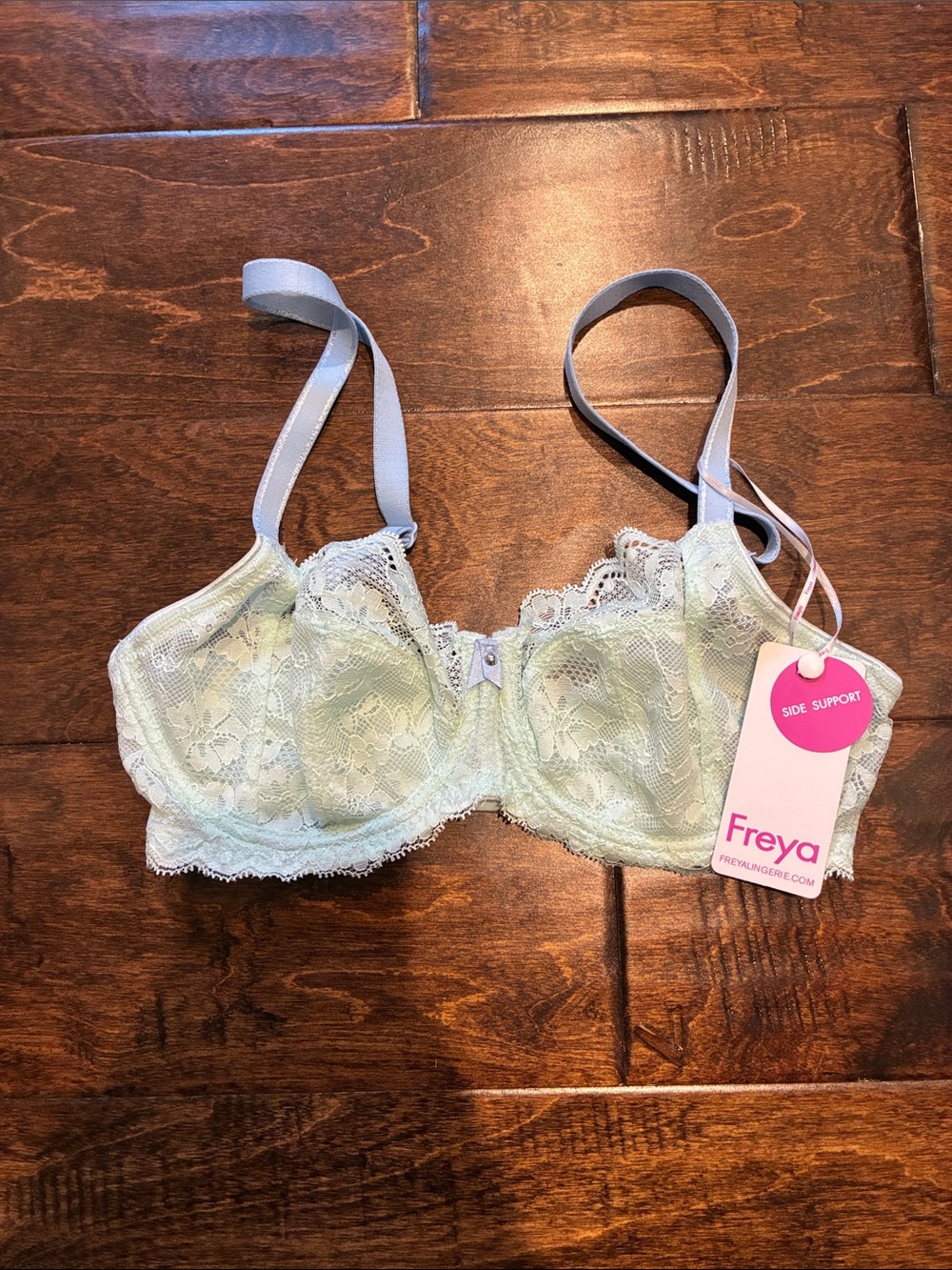 Freya Lace Offbeat Side Support Underwire Bra in pure water 30DD